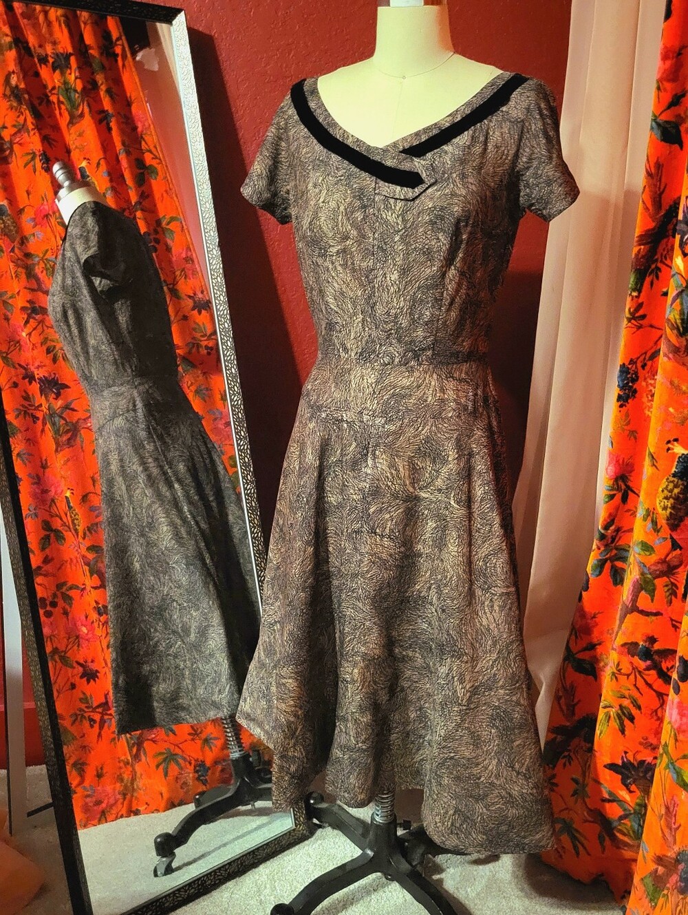 Vintage 1930s 1940s Day Dress